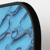 青いガラスに穏やかな雨滴 ピックルボールラケット (左詳細)