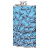 青いガラスに穏やかな雨滴 フラスク (左)