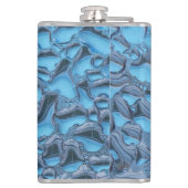 青いガラスに穏やかな雨滴 フラスク (裏面)