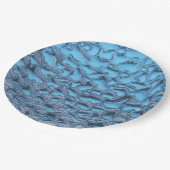 青いガラスに穏やかな雨滴 ペーパープレート (アングル)