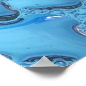 青いガラスに穏やかな雨滴 ポスター (角)