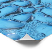 青いガラスに穏やかな雨滴 ポスター (コーナー)