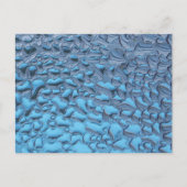 青いガラスに穏やかな雨滴 ポストカード (正面)