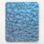 青いガラスに穏やかな雨滴 マウスパッド (正面)