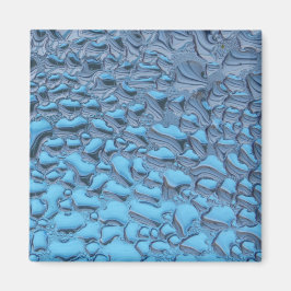 青いガラスに穏やかな雨滴 マグネット