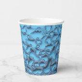 青いガラスに穏やかな雨滴 紙コップ (裏面)