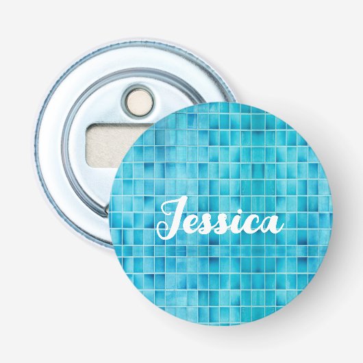 青いガラスのタイルはモザイクガラスをブロック 栓抜き (正面)