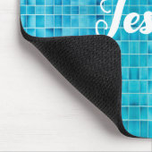 青いガラスのタイルブロックのモザイク マウスパッド (コーナー)