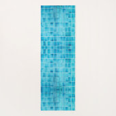 青いガラスのタイルブロックのモザイク ヨガマット (裏面)