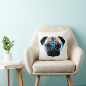 青いガラスのヒップスターの真面目なパグ クッション (椅子)