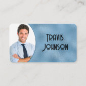 青いガラスのフォトフレーム 名刺 (正面)