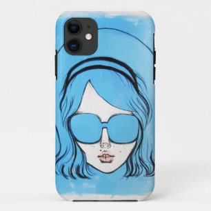 青いガラスの女の子1 iPhone 11 ケース