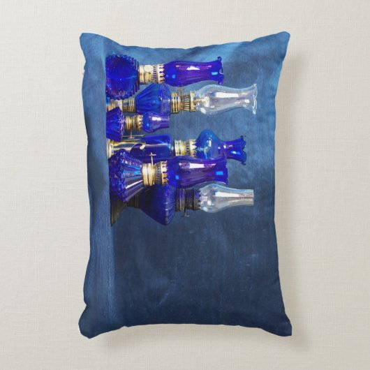 青いガラスランプのアクセント枕 アクセントクッション (正面(垂直))
