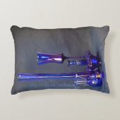 青いガラス垂直の花束アクセント枕 アクセントクッション (正面)