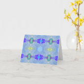 青いガラス宝石、メッセージカード カード (黄色い花)