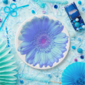 青いガーベラのデイジー ペーパープレート (パーティー)