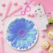 青いガーベラのデイジー ペーパープレート (パーティー)