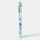 青いガーリー《植物》スイレンの可愛いカエルのアートカスタム Case-Mate iPhoneケース (裏面 / 左)