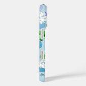 青いガーリー《植物》スイレンの可愛いカエルのアートカスタム Case-Mate iPhoneケース (裏面 / 右)