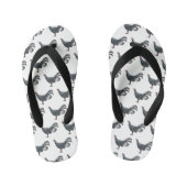 青いキジの鳥の漫画イラストレーション キッズビーチサンダル (フットベッド)