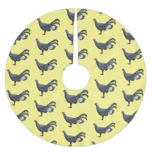 青いキジの鳥の漫画イラストレーション ブラッシュドポリエステルツリースカート