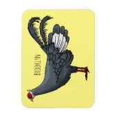 青いキジの鳥の漫画イラストレーション マグネット (縦)