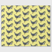 青いキジの鳥の漫画イラストレーション ラッピングペーパー (フラット)