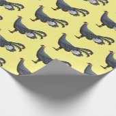 青いキジの鳥の漫画イラストレーション ラッピングペーパー (角)