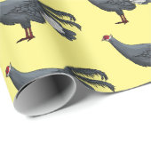 青いキジの鳥の漫画イラストレーション ラッピングペーパー (ロールコーナー)