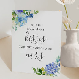 青いキスの数を当てて ブライダルシャワー 台座サイン