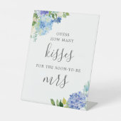 青いキスの数当て ブライダルシャワー 台座サイン (正面)