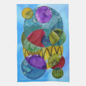 青いキッチンタオルの円 キッチンタオル (縦)