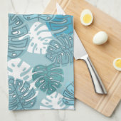 青いキッ葉チンタオル キッチンタオル (四つ折り)