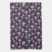 青いキノコの水の色パターン キッチンタオル (縦)