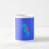青いキャラクターのタツノオトシゴ コーヒーマグカップ (中央)