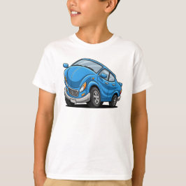 青いキャラクターカー Tシャツ