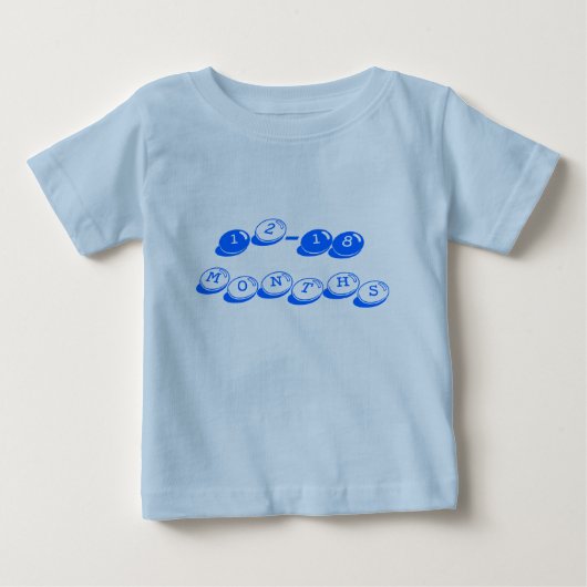 青いキャンデーのTシャツ「12-18か月」の ベビーTシャツ (正面)