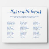 青いキャンドルが燃える クラス再会 追悼 フォトプラーク (正面)