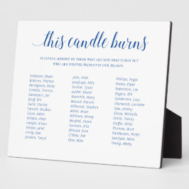 青いキャンドルが燃える クラス再会 追悼 フォトプラーク