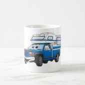 青いキャンピングカーの漫画 コーヒーマグカップ (中央)