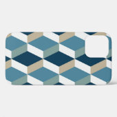 青いキューブ：幾何学的シームレスなパターン Case-Mate iPhoneケース (裏面 (横))