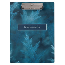 青いキラキラ色の葉オーク材 クリップボード