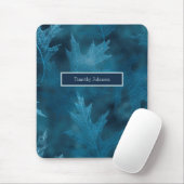 青いキラキラ色の葉オーク材 マウスパッド (マウス)