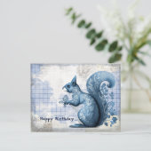 青いキリスの誕生日コラージュ ポストカード (スタンド正面)