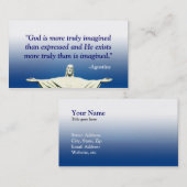 青いキリスト教の名刺 名刺 (正面/裏面)