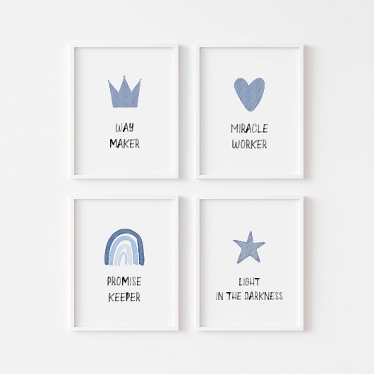 青いキリスト教の子供の礼拝の歌セット3プリント