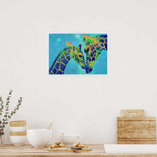 青いキリン ポスター (キッチン)