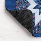 青いキルトの星のmousepad マウスパッド (コーナー)