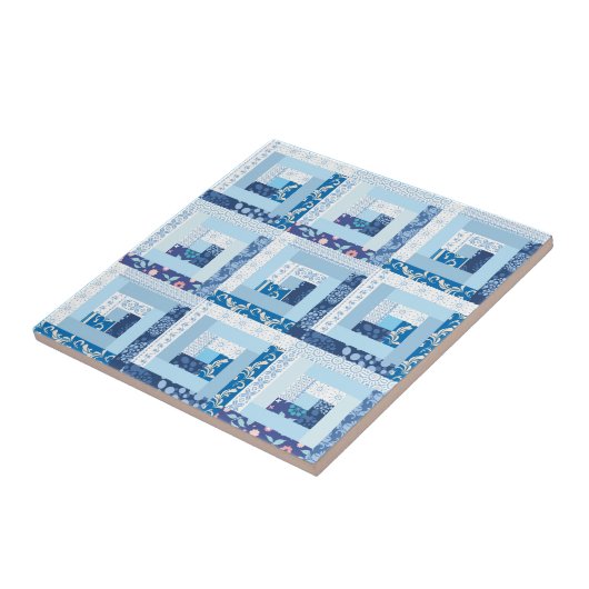 青いキルト タイル (側面)