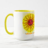 青いギタリストの"日時計"のコーヒー・マグ マグカップ (左)